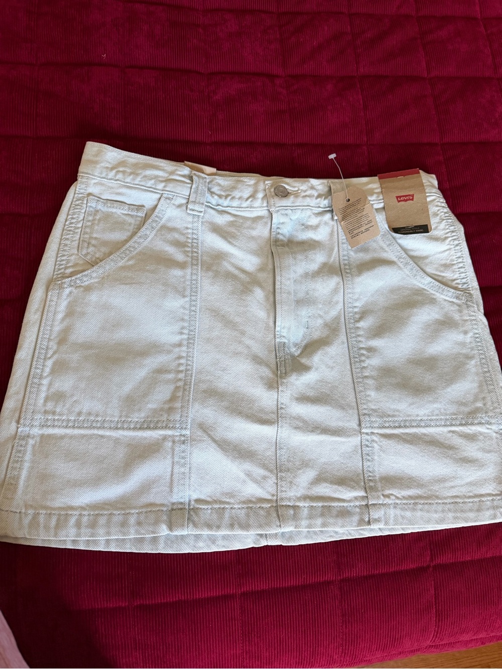 Levi's light Blue Denim Panel Pocket Mini Skirt size 31